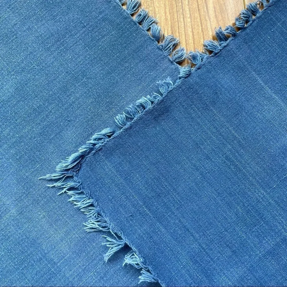 Vintage Set of 2 Blue Placemats/ Doilies/ Napkins